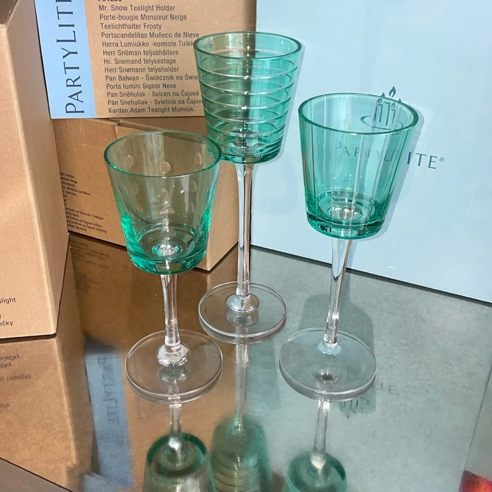 3pc stemmed votive holders - Picture 2 of 11